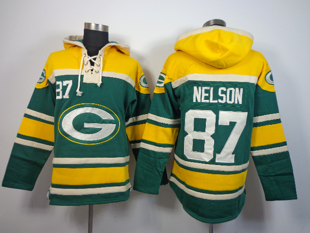 Nike Packers 87 Jordy Nelson Green All Stitched Hooded Sweatshirt