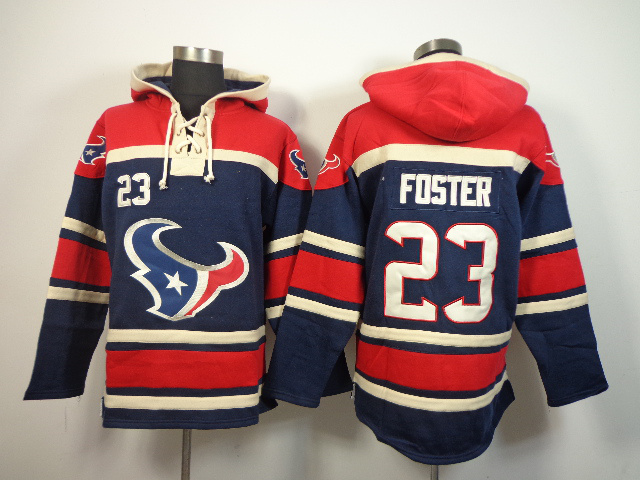 Nike Texans 23 Arian Foster Blue All Stitched Hooded Sweatshirt