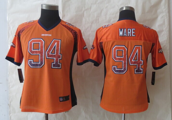 Nike Broncos 94 Ware Drift Fashion Orange Women Jerseys