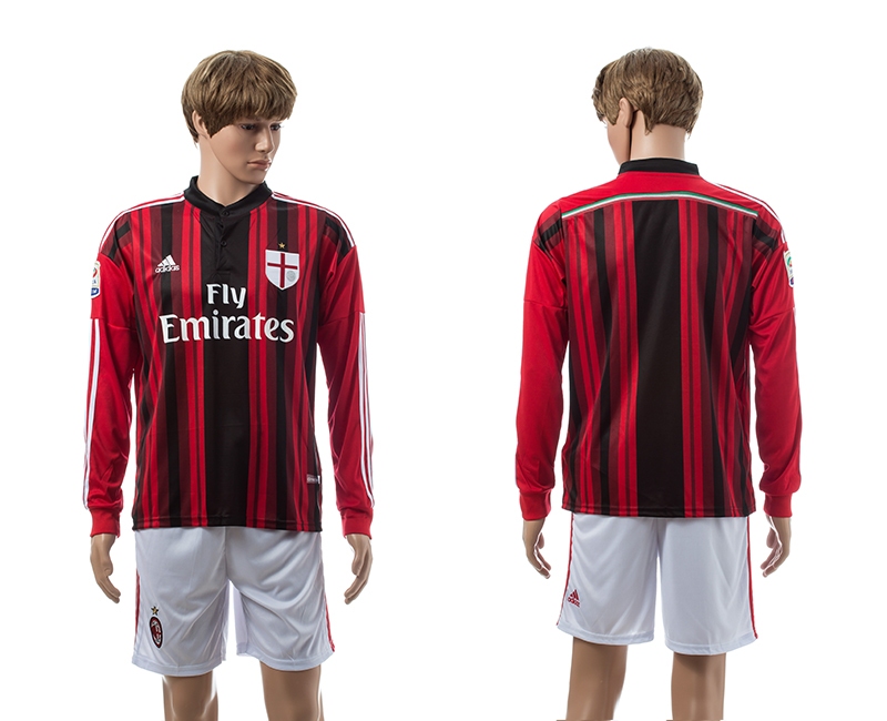 2014-15 AC Milan Home Long Sleeve Jerseys