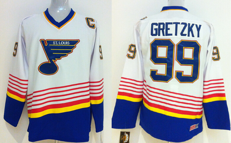 Blues 99 Gretzky White CCM Jerseys