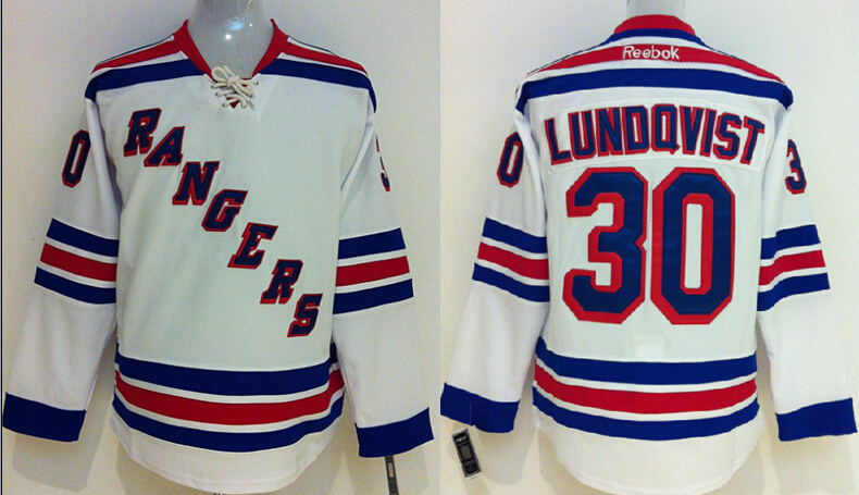 Rangers 30 Lundqvist White Youth Jersey