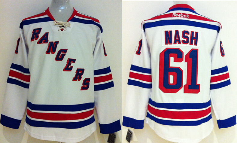 Rangers 61 Nash White Youth Jersey