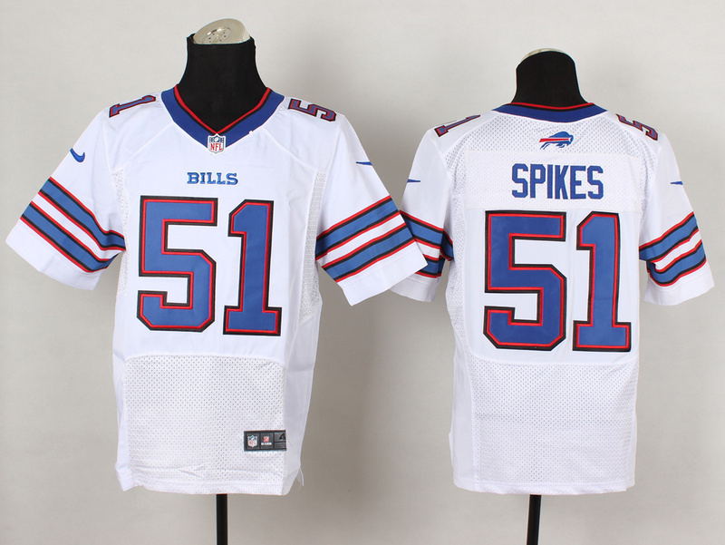 Nike Bills 51 Spikes White Elite Jersey