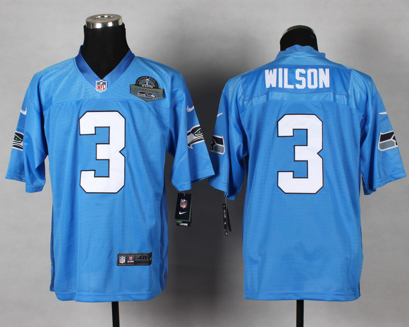 Nike Seahawks 3 Wilson Baby Blue Super Bowl Champions Elite Jerseys