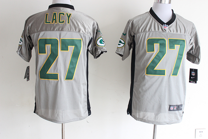 Nike Packers 27 Lacy Grey Elite Jerseys