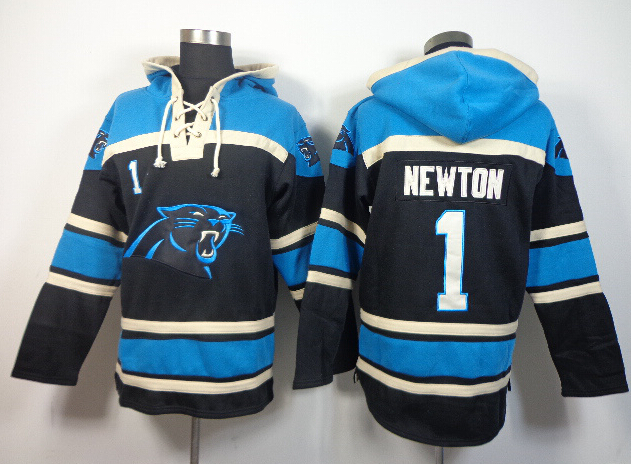 Nike Panthers 1 Cam Newton Black All Stitched Hooded Sweatshirt