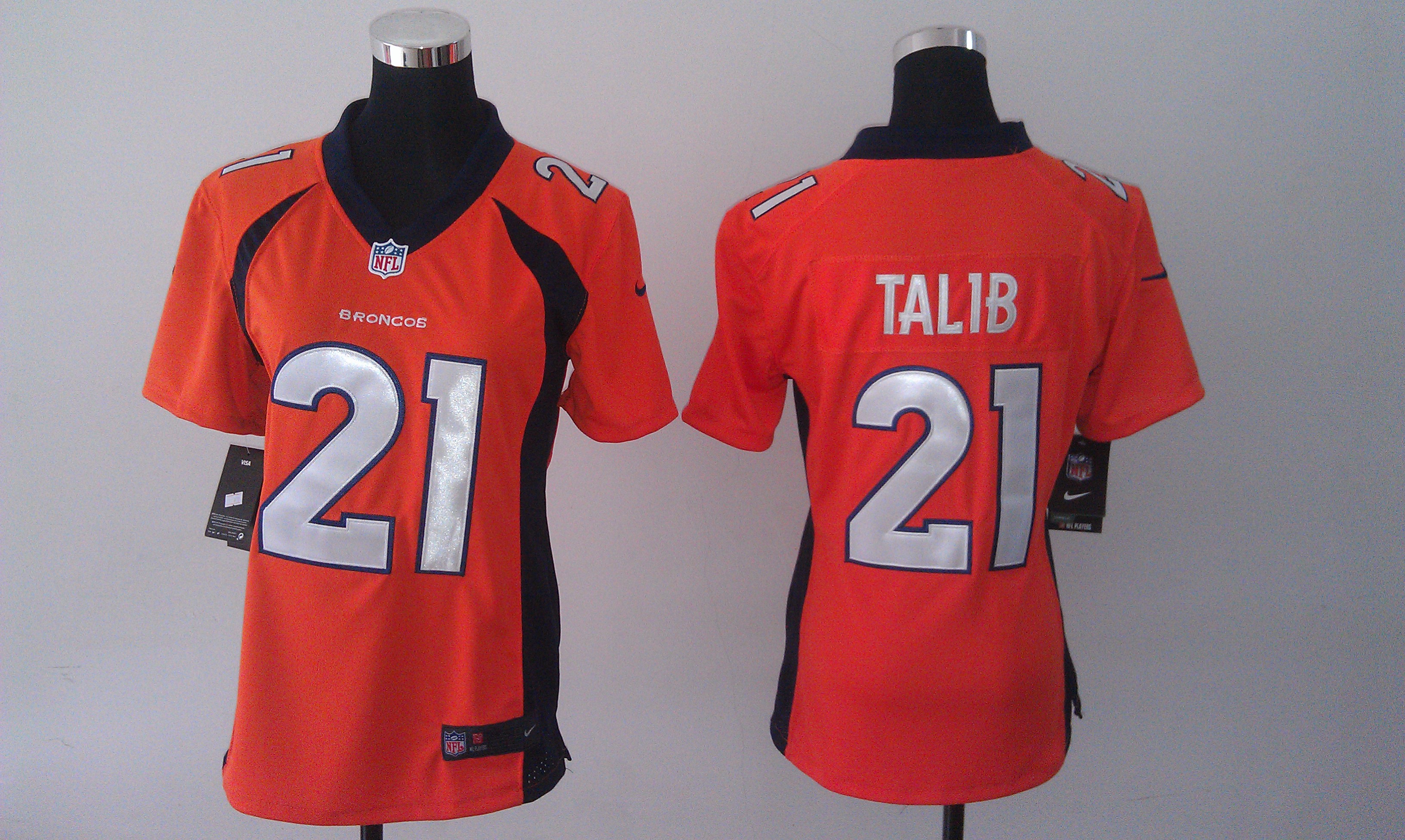 Nike Broncos 21 Talib Orange Women Game Jerseys