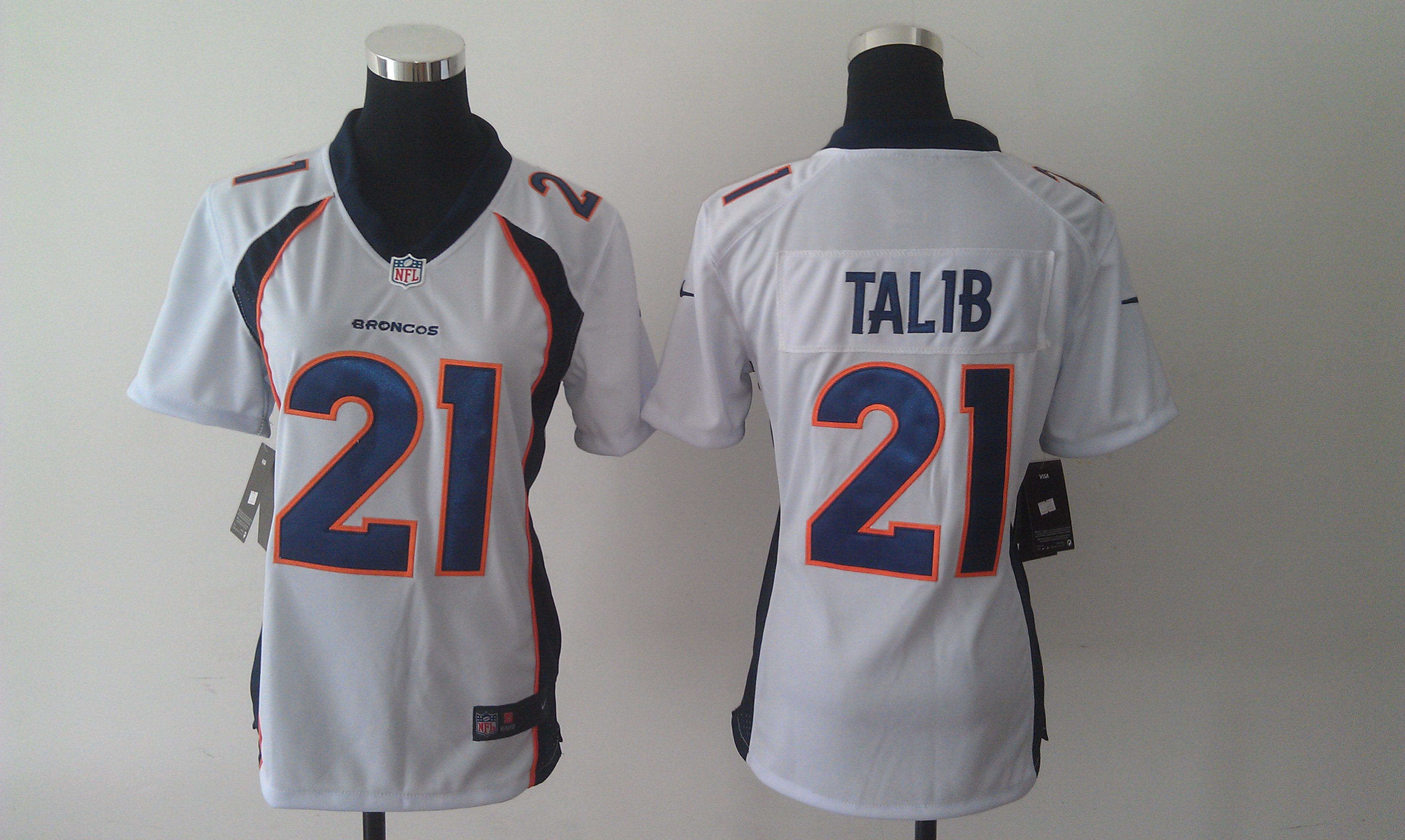 Nike Broncos 21 Talib White Women Game Jerseys