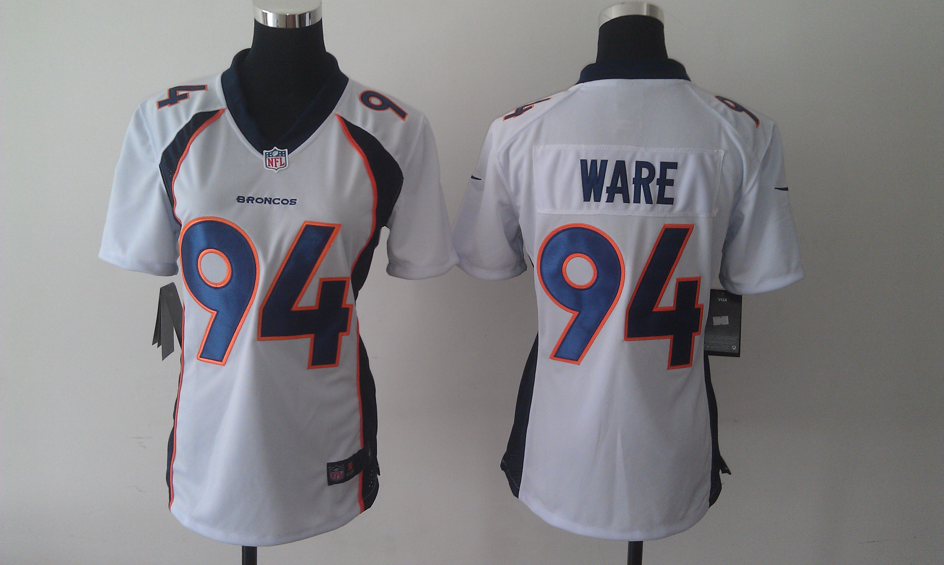 Nike Broncos 94 Ware White Women Game Jerseys