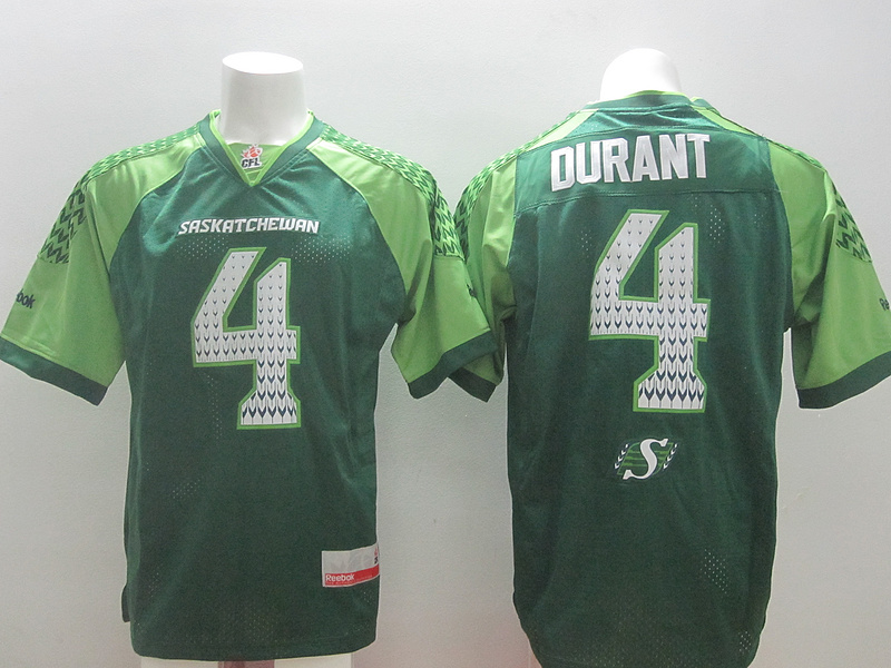 Reebok CFL Saskatchewan 4 Durant Green Jerseys