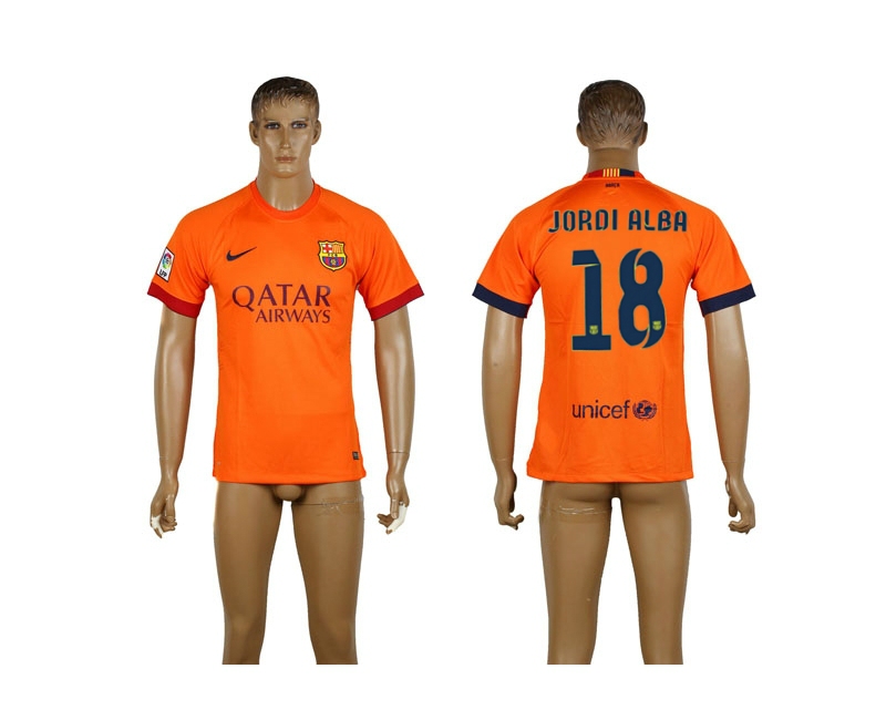 2014-15 Barcelona 18 Jordi Alba Away Thailand Jerseys