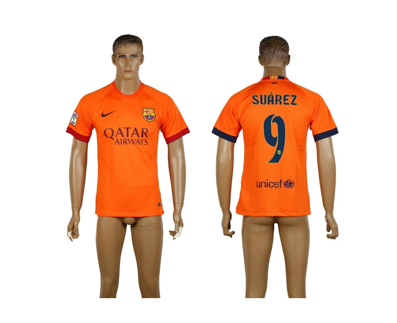2014-15 Barcelona 9 Suarez Away Thailand Jerseys