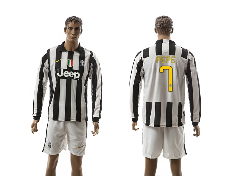 2014-15 Juventus 7 Pepe Home Long Sleeve Jerseys