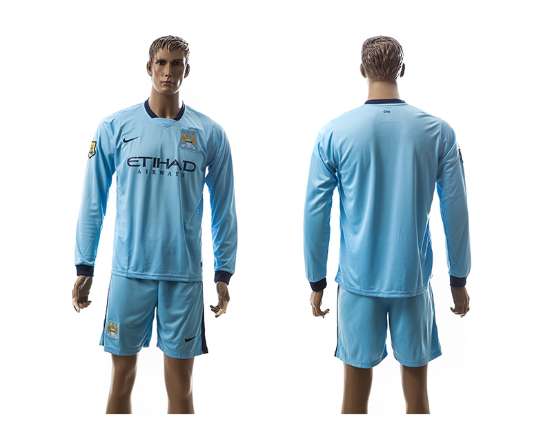 2014-15 Manchester City Home Long Sleeve Jerseys