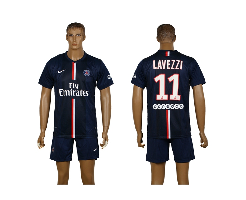 2014-15 Paris Saint Germain 11 Lavezzi Home Jerseys