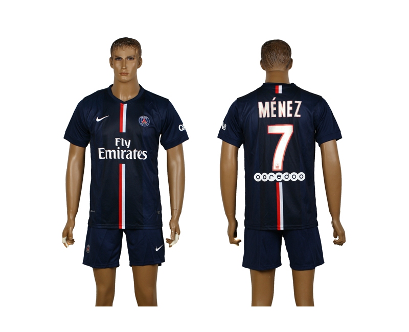 2014-15 Paris Saint Germain 7 Menez Home Jerseys