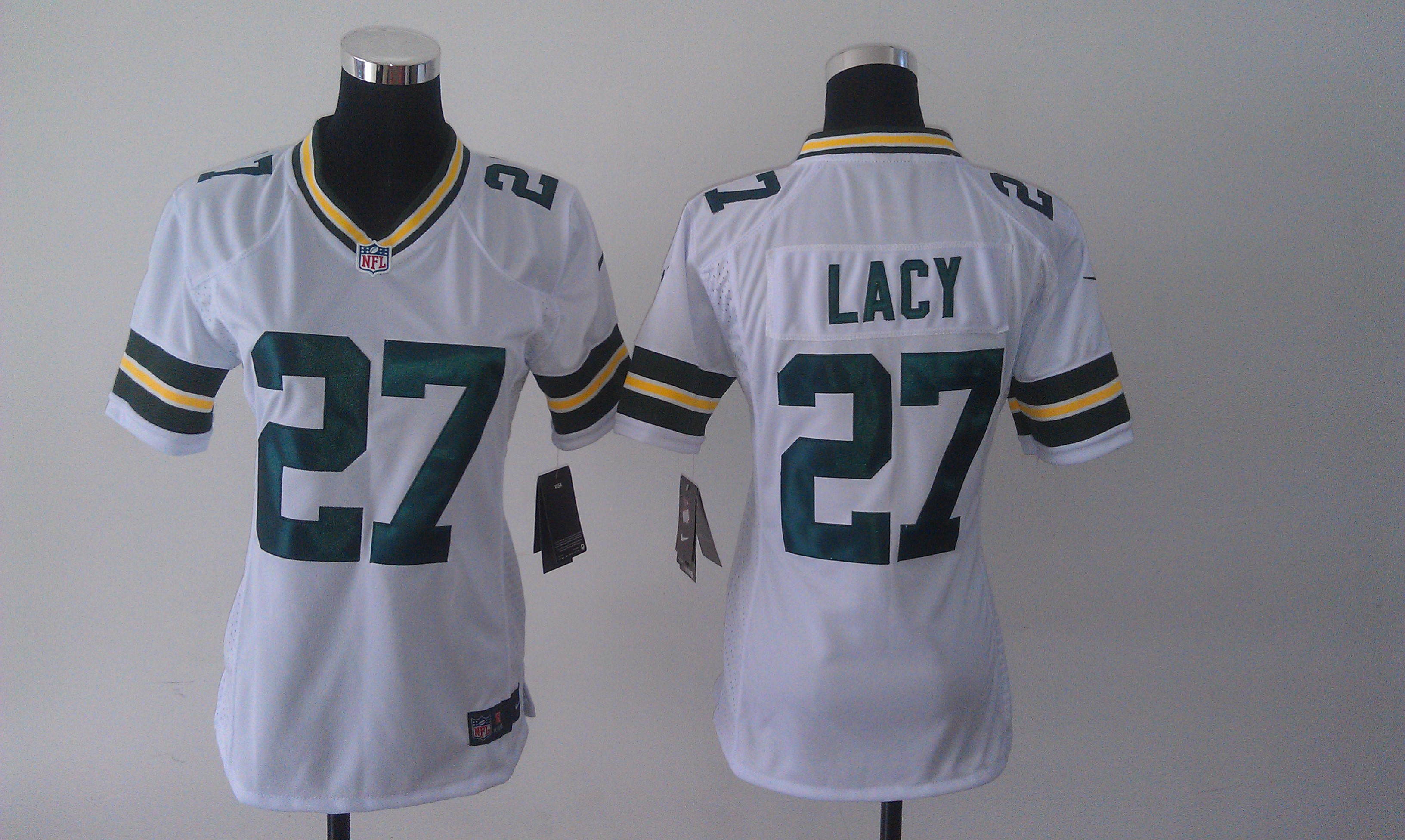 Nike Packers 27 Lacy White Women Game Jerseys