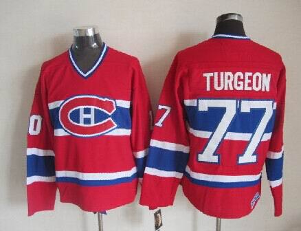 Canadiens 77 Turgeon Red Jerseys