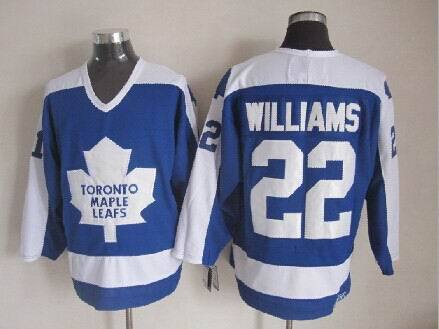 Maple Leafs 22 Williams Blue Throwback Jerseys