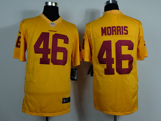 Nike Redskins 46 Morris Yellow Game Jerseys - Click Image to Close