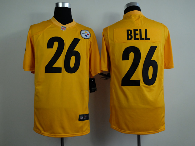 Nike Steelers 26 Bell Yellow Game Jerseys
