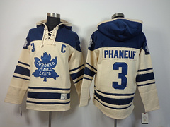 Maple Leafs 3 Phaneuf Cream Hoodies Jerseys