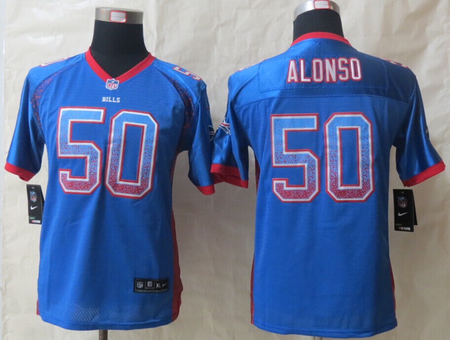 Nike Bills 50 Alonso Drift Fashion Blue Youth Jerseys - Click Image to Close