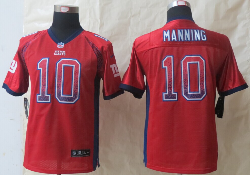 Nike Giants 10 Manning Drift Fashion Red Youth Jerseys