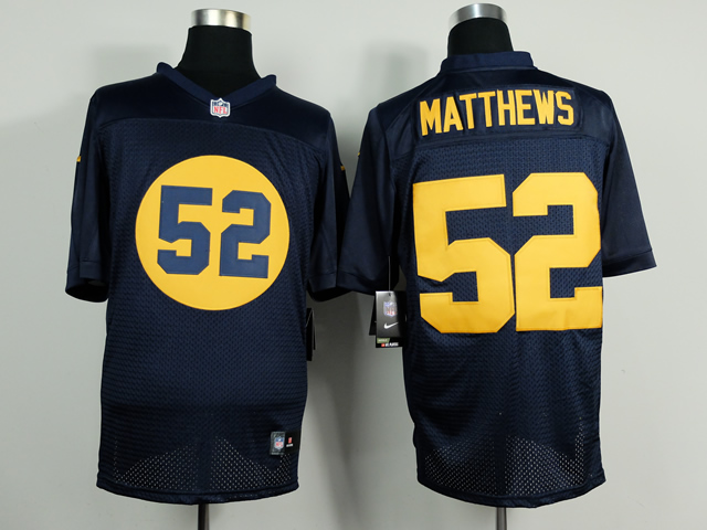 Nike Packers 52 Matthews Blue Elite Jerseys