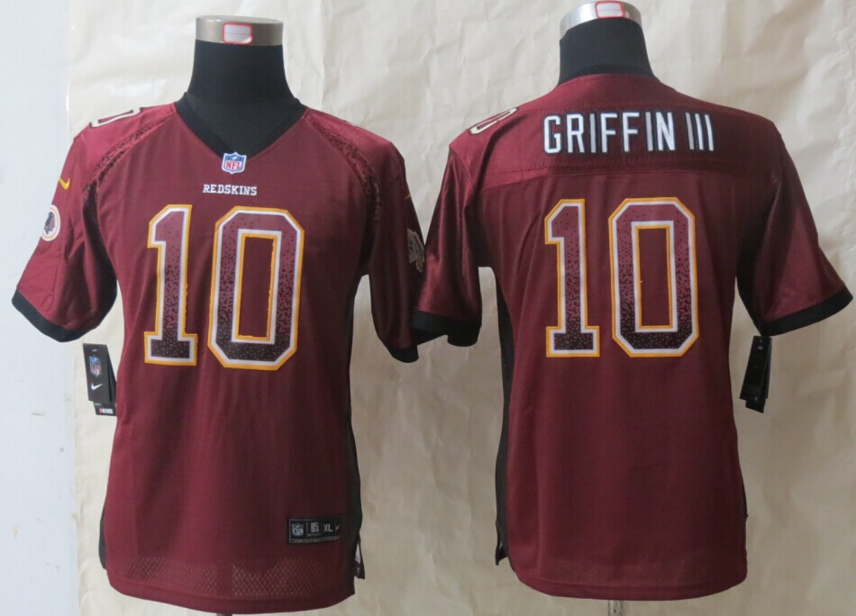 Nike Redskins 10 Griffin III Drift Fashion Red Youth Jerseys - Click Image to Close