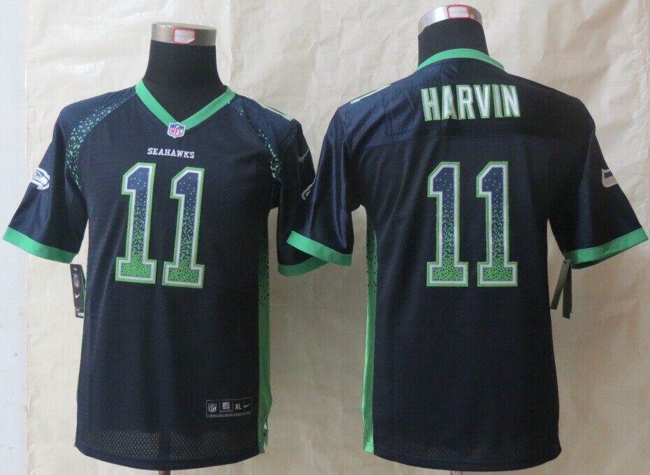 Nike Seahawks 11 Harvin Drift Fashion Blue Youth Jerseys