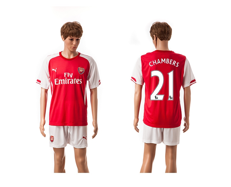 2014-15 Arsenal 21 Chambers Home Soccer Jersey