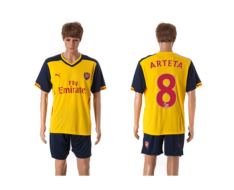 2014-15 Arsenal 8 Arteta Away Soccer Jersey