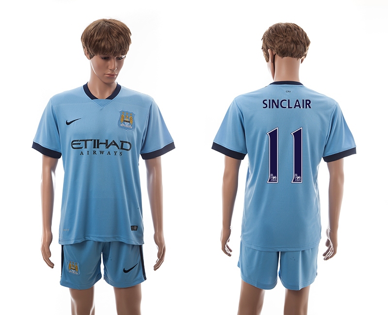 2014-15 Manchester City 11 Sinclair Home Soccer Jersey