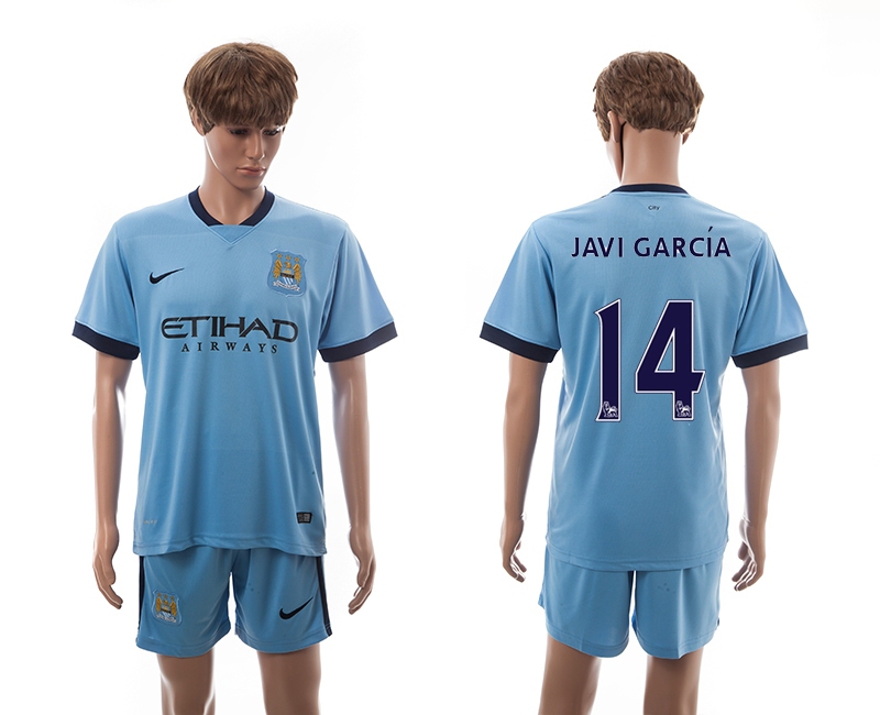 2014-15 Manchester City 14 Javi Garcia Home Soccer Jersey