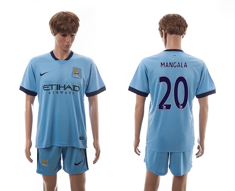 2014-15 Manchester City 20 Mangala Home Soccer Jersey