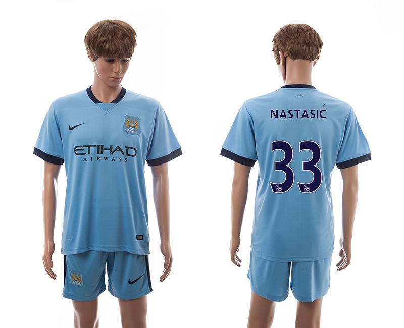 2014-15 Manchester City 33 Nastasic Home Soccer Jersey