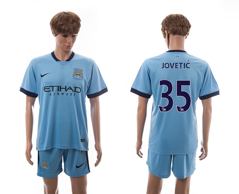 2014-15 Manchester City 35 Jovetic Home Soccer Jersey