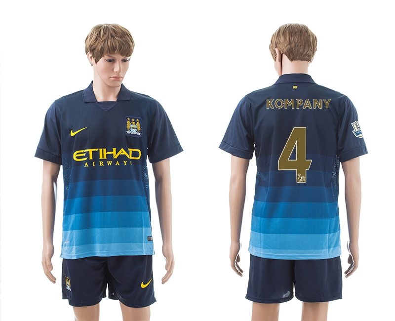 2014-15 Manchester City 4 Kompany Away Soccer Jersey