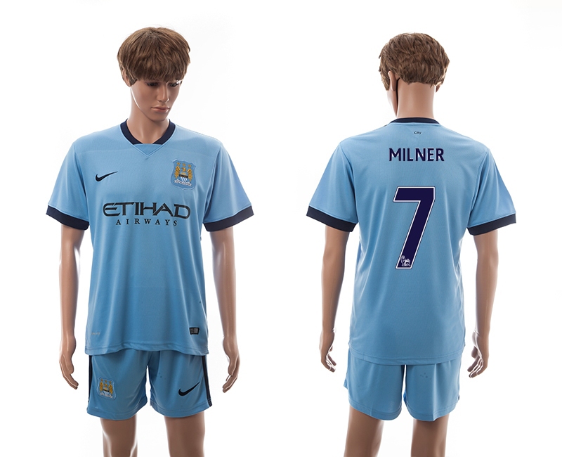 2014-15 Manchester City 7 Milner Home Soccer Jersey