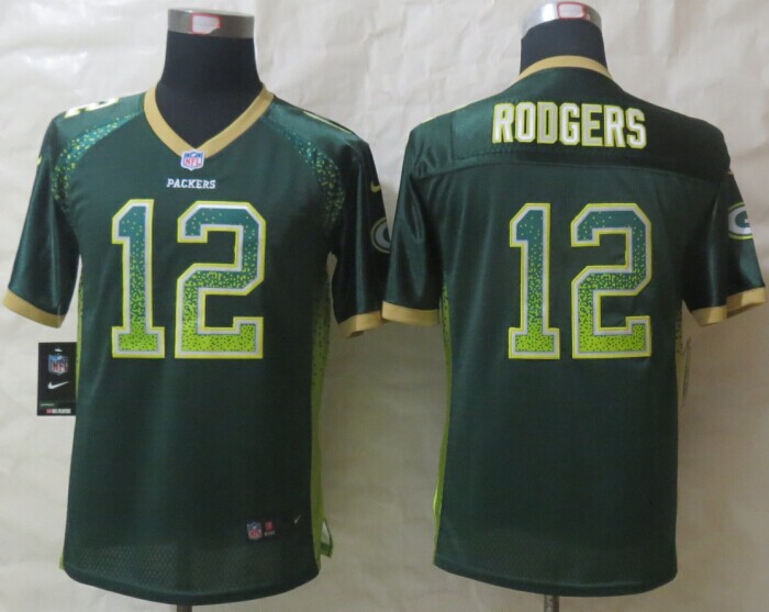 Nike Packers 12 Rodgers Green Drift Fashion Youth Jerseys