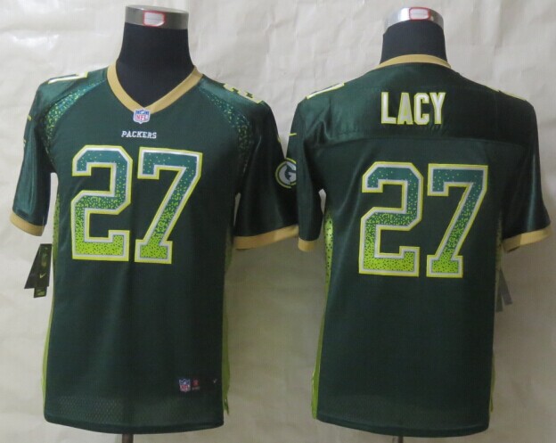 Nike Packers 27 Lacy Green Drift Fashion Youth Jerseys