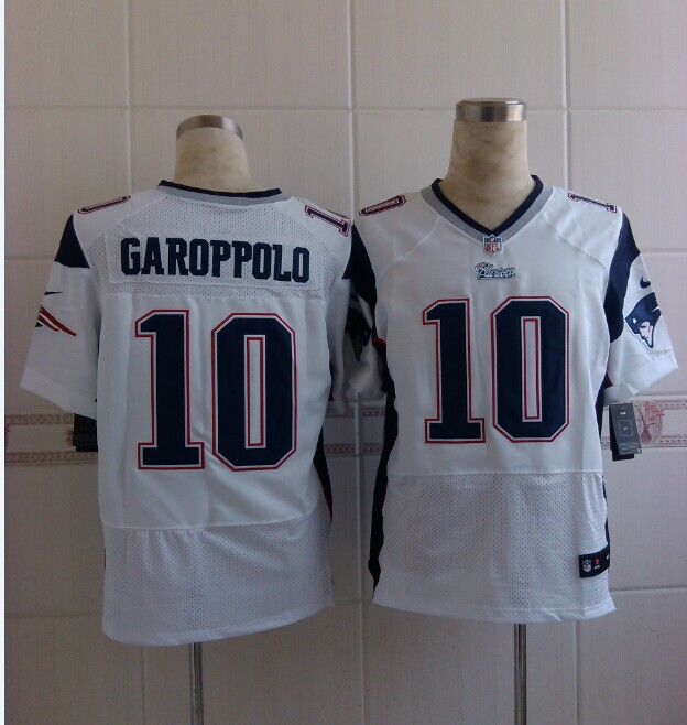 Nike Patriots 10 Garoppolo White Elite Jerseys
