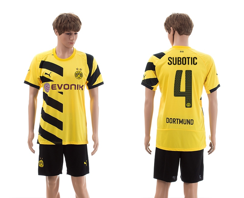 2014-15 Dortmund 4 Subotic Home Jerseys