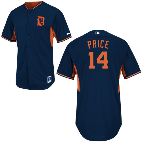 Tigers 14 Price Blue New Road Cool Base Jerseys