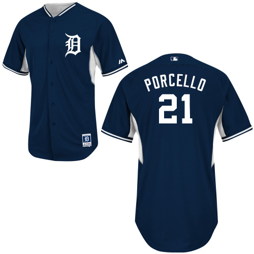 Tigers 21 Porcello Blue New Cool Base Jerseys