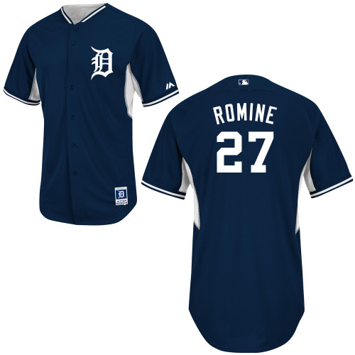 Tigers 27 Romine Blue New Cool Base Jerseys