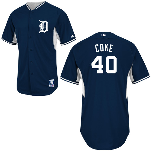 Tigers 40 Coke Blue New Cool Base Jerseys