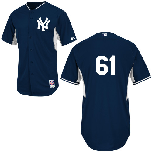 Yankees 61 Blue New Cool Base Jerseys - Click Image to Close
